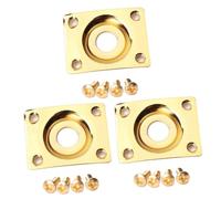 SHOWERORO 3pcs Metal Jack Plate Screws Included Guitar Input Jack Plate for Electric Bass Guitars Easy Install Socket with Glossy Finish