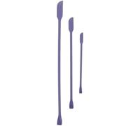 SHOWERORO 3pcs Mini Silicone Cosmetic Spatulas Set, Double-ended Tiny Makeup Spatula with Curved Tip in Periwinkle Blue, Reusable Lotion and Skincare Applicator for Precise Cream and Mask