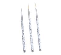 SHOWERORO 3pcs Nail Art Brush Set 11/15/20mm Manicure Tools Nail Drawing Liner Pens for Marble Design and Fine Detailing