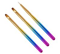 SHOWERORO 3pcs Nail Art Pen Set Painting Pen Gradient Rod Colorful PC Nylon Fine Nylon Wool Carving Not Easy to Shed Hair Professional Nail Salon Use for Art Creation