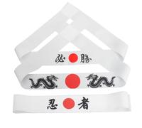 SHOWERORO 3pcs Ninja Headband Comfortable Samurai Hachimaki for Karate Training Chef Use Stylish Wide Hairband Unique Print Breathable for Men Women