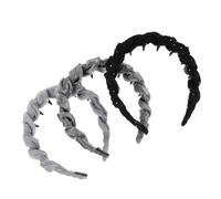 SHOWERORO 3Pcs Non-Slip Mesh Tooth Headbands for Women with High Skull Top, Deep Gray Black Light Gray Hair Bands with Teeth for Curly Hair Styling and Facial Skincare