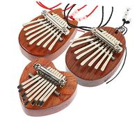 SHOWERORO 3pcs Portable Mini Wooden Kalimba Thumb Piano Beginner-friendly Note Finger Instrument Cute Designs for Boys and Girls Easy to Carry and Play for Music