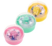 SHOWERORO 3pcs Powder Puff round Handle Cute Dusting Powder Puff Storage Box for Travel and Makeup Use