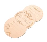 SHOWERORO 3pcs Public Sign Set Birth Announcement Sign Milestone Chart Name Plaques