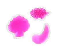 SHOWERORO 3pcs Rose Red Gel Ice Pack Set for Facial, Eye, and Lip Care - Hot Cold Therapy Pads for Beauty Treatment and Soothing Relief