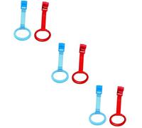 SHOWERORO 3sets Crib Stand up Rings Zip Tie Attachable Toddler Walking Reins Assistance for Infants 2pcs*3