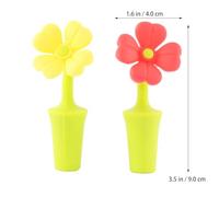 SHOWERORO 4 Pcs Silicone Wine Bottle Stoppers Flower Shape, Colorful Creative Beverage Sealers with Red and Yellow Leaf Pattern for Home Bar Party Use