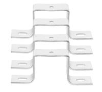 SHOWERORO 4 Pcs U Shaped Metal Bracket Bed Beam Brackets Steel Stainless Steel Rustproof Secure Rail Mounting Silver Flat Design for Residential Homes