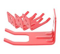 SHOWERORO 4 Pieces Red Fire Extinguisher Wall Mount Bracket Set, Heavy-Duty L Shape Extinguisher Hanger for Home and Kitchen Fire Safety