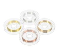 SHOWERORO 4 Rolls Nail Art Copper Wire Fine Lines Set Nail Art Decoration Strips in Gold Silver Light Gold for Manicure Supplies