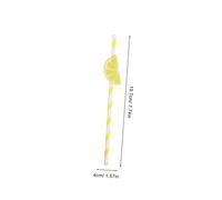 SHOWERORO 40pcs Biodegradable Lemon Paper Straws for Parties Travel Friendly Cocktail Decoration Striped Drinking Straws Compact Lightweight Beverage for Events