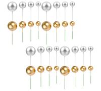SHOWERORO 40pcs Mini round Foam Cake Decorating Balls Small Size Birthday Cake Toppers Insert Decorations for Decorating Desserts on Birthdays and New Year