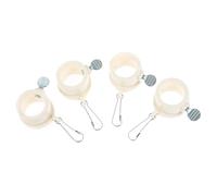 SHOWERORO 4pcs 1 Inch Flag Pole Fasteners Rotating Mounting Clips White Flagpole Rings Kit for Outdoor Garden Flag Hardware