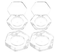 SHOWERORO 4pcs 26.3mm Inner Diameter Hexagonal Empty Eyeshadow Pans Cosmetic Palettes Small Travel Makeup Case for Eyeshadow, Blusher, Highlighter Storage