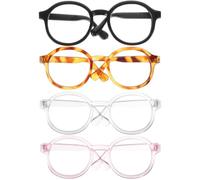 SHOWERORO 4pcs 4pcs Pet Sunglasses for Dogs and Cats Stylish Transparent Plastic Frames in Dark Gray Light Rose Leopard Print Comfortable Fit for Daily Wear Photo Shoots and Parties