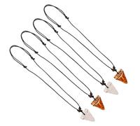 SHOWERORO 4pcs Adjustable Shark Pendant Necklace for Men Beach Surfer Choker with Tropical Ocean-themed Bone Design Bold Coastal Jewelry Symbolizing Bravery and Adventure
