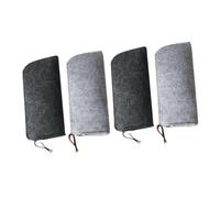 SHOWERORO 4pcs Aesthetic Stationery Pencil Case Felt Bag Zipper Holder for Makeup Brush Pencil Organizer Light Grey Dark Grey
