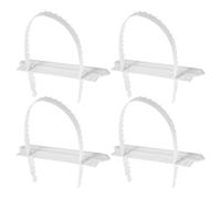 SHOWERORO 4pcs Cake Arc Guide Tool for Decorating - Plastic Fondant Baking Ruler Set - Precision Pastry Measure Tool for Controlling The Size and Position of The Arc White