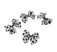 SHOWERORO 4PCS Cow Print Hair Bows for Babies - Black and White Cow Pattern Alligator Clip Hair Accessories for Little