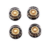 SHOWERORO 4pcs Electric Guitar Knobs Black Volume and Tone Control Rotary Knobs for Style Electric Guitars Easy Installation Vintage Look