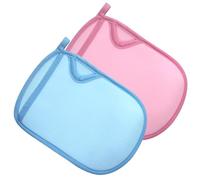 SHOWERORO 4Pcs Exfoliating Mitts Bath Gloves Set, Soft Skin-Friendly Shower Scrubbing Washcloths, Blue Pink, Gentle Body Scrub Bath Accessories for ’S Sensitive Skin