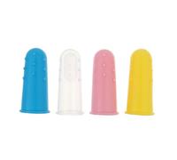 SHOWERORO 4pcs Finger Toothbrushes Silicone Oral Care Brush Soft Teeth Cleaner for Gentle Gum Massager Grip