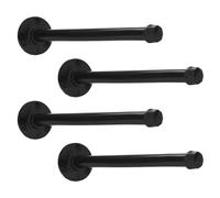 SHOWERORO 4Pcs Iron Pipe Shelf Brackets 30Cm Wall-Mounted Rustic Industrial Floating Shelf Supports for DIY Shelving