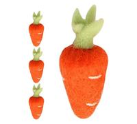 SHOWERORO 4Pcs Large Felt Wool Carrot Brooches Set, Handmade Felted Vegetable Pins for Easter Craft Decorations, Carrot Shape Felt Clips for Clothing, Hats, and Wreath Ornaments