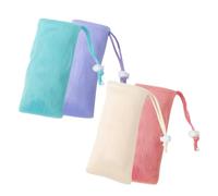 SHOWERORO 4pcs Multi-function Soap Pouch Soap Foaming Net Pouch Exfoliating Bag Mesh Bag for Body Facial Cleaning in Shower