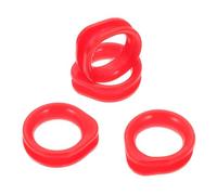 SHOWERORO 4pcs Red Silicone Finger Rings for Hairdressing and Pet Grooming Scissors, Scissor Finger Protectors Accessory, Red Scissor Supplies for Comfortable Cutting
