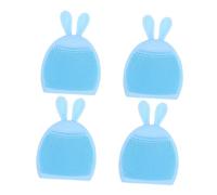SHOWERORO 4Pcs Silicone Rabbit Ear Face Cleaning Brush Gentle Exfoliator and Massager for Sensitive Skin Soft Facial Cleanser Tool for Deep Dirt Removal and Skin Care