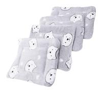 SHOWERORO 4Pcs Small Animal Bedding Blanket Set for Guinea Pigs and Hamsters, Soft Warm Fleece Sleep Pads Pattern, Size S, Pet Sleeping Mat for Cozy Cage Comfort