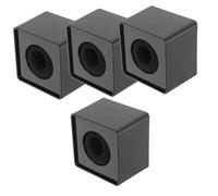 SHOWERORO 4pcs Square Mic Holder Flag Stations with Alloy Logo Durable Microphone Flag Cubes for Hosting Interview Speech and Singing Use