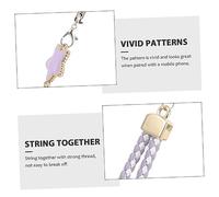 SHOWERORO 4Pcs Star Bracelet Lanyard Fashionable Mobile Phone Wrist Strap for Lost Keychain Compatible with Camera Purse and Keys Black White Pink Purple