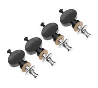 SHOWERORO 4pcs Ukulele String Tuning Pegs Black Straight Shaft Small Round Handle Ukulele Parts Accessories for String Guitar Tuner Replacement
