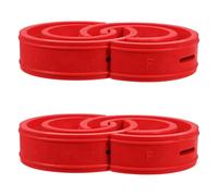 SHOWERORO 4pcs Universal Car Coil Spring Buffer Rubber Cushions for Shock Absorber Systems, Red Material, 3x3 Inch Size, Designed for Collision Safety and Suppressing High-Frequency