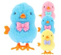SHOWERORO 4pcs Wind-up Plush Chick for Educational Playthings with Cartoon Design, Clockwork Jumping Chicken for Easter and Party Favour Gifts Random Color