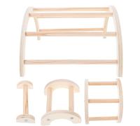 SHOWERORO 4pcs Wooden Chicken Ladder Perch Set for Hens with Arch Shape Roosting Bars, Natural Bird Cage Perches Suitable for Training and Claw Grinding