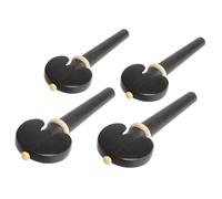 SHOWERORO 4pcs Wooden Ebony Cello Pegs Solid Wood Shaft Handle Musical Instrument Accessories Non-perforated for Self
