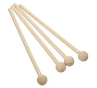 SHOWERORO 4pcs Wooden Mallets Percussion Sticks for Glockenspiel Xylophone and Music Hammers (natural Wood Color)