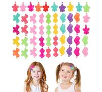 SHOWERORO 50Pcs Cartoon Plastic Hair Clips for Mixed Color Hair Barrettes Set with Hearts Plum Blossoms Bows Butterflies for Daily Wear and Parties