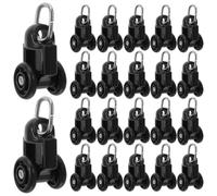 SHOWERORO 50pcs Silent Curtain Track Glider Rollers with Double Plastic Wheels for Smooth Sliding Ceiling Rail Runner Hooks Noise-reducing Replacement Accessories for Window and Shower