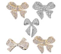 SHOWERORO 5pcs 3D Nail Art Bowknot Rhinestones Preserving Nail Jewelry Diamonds Manicure Accessories and Beauty Care Random Style