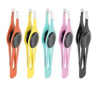 SHOWERORO 5pcs Assorted Colour Stainless Steel Eyebrow Clips Convenient and Easy to Hold Hair Cutting Tools for Travel and Daily Use Random Color