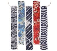 SHOWERORO 5pcs Drawstring Bags Utensil Holder Pouch Set for with Straw, Chopsticks, Pen Storage - Portable Flatware Organizer for Picnic, Party, and Outdoor Use