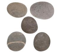 SHOWERORO 5pcs Flat Pebbles for Crafts Smooth Stones for Painting Natural River Rocks with Balanced Absorbency and Smooth Surface for DIY Art and Group Craft Activities Random Color