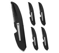 SHOWERORO 5pcs Folding Beard Comb Small Pocket Plastic Men Mustache Grooming Tool for Hair Styling