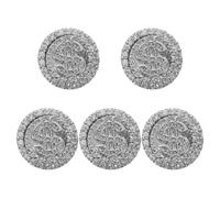 SHOWERORO 5pcs Nail Art Rhinestones, Mini Rotating Crystal Embellishments with Wealth Charm, Flatback Stones for Nails Jewels for Salon Use
