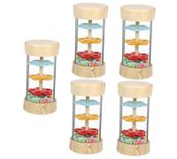 SHOWERORO 5pcs Percussion Shaking Rain Maker Stick Cognitive Rain Sound Toy for Boys and Girls Interactive Musical Instrument for Early Education Hand-eye Coordination Training